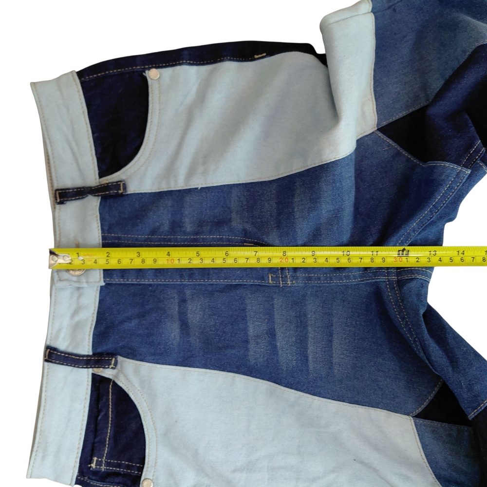 Blue Turtle Bluetones Colorblock Patchwork Flare … - image 7